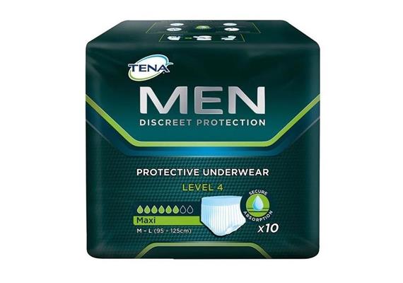 TENA Men Premium Fit Protective Underwear Maxi Level 4 Gr. L/XL 10Stk, Hüftumfang 95-125cm