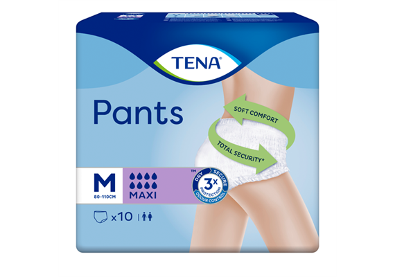 TENA Pants Maxi Medium 10 Stk PROskin Hüftumfang 80 bis 110 cm, stoffartiges Obermaterial