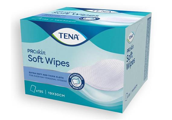 TENA Soft Wipe 19x30cm Waschtüchlein 135 Stk (Waschlappen Spenderbox)