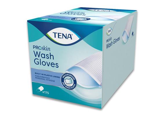 TENA Wash Glove Super Waschhandschuh 16.5x25cm mit Schutz-Folie 175 Stk