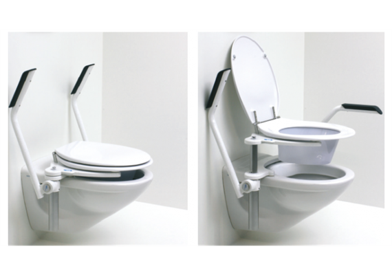 Toilettenaufsatz mit hochklappbaren Armlehnen, max. 120 kg, inkl. WC-Sitzgarnitur