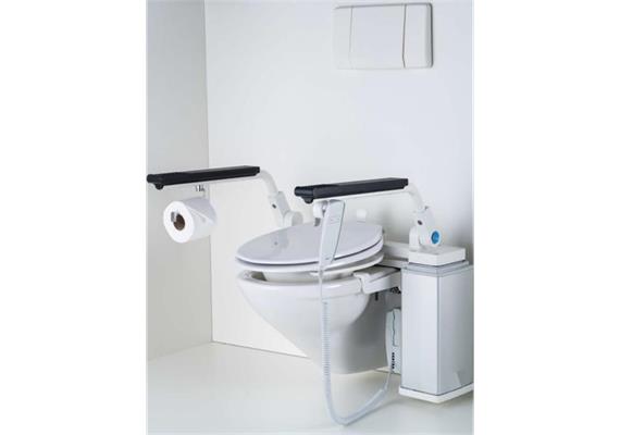 Toilettenlift ohne Armlehnen rechts montierte Hubsäule, elektrisch stufenlos verstellbar