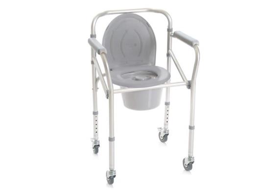 Toilettenstützgestell/Toiletten 4-in-1 aus Alu, faltbar, mit Rollen