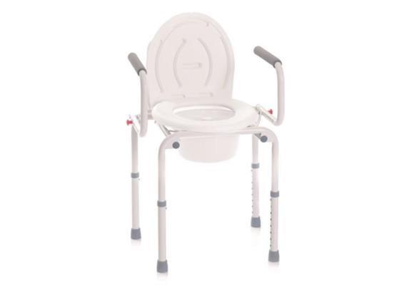 Toilettenstützgestell/Toiletten 4-in-1 aus Alu, fix, mit Abschwenkbaren Armlehnen