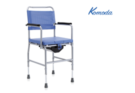 Toilettenstuhl Komoda blau, SB45, auf 4 Füssen, höhenverstellbar, inkl. Eimer