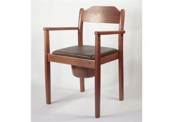 Toilettenstuhl Wood dunkel, massiver Holzstuhl, Sitzbreite 41cm, Sitzhöhe 45cm