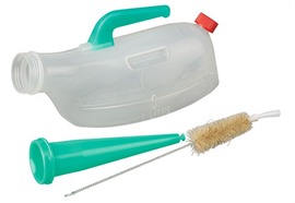 Urinflasche mit Auslaufsicherung für Männer, inklusive Reinigungsbürste, 1 Liter