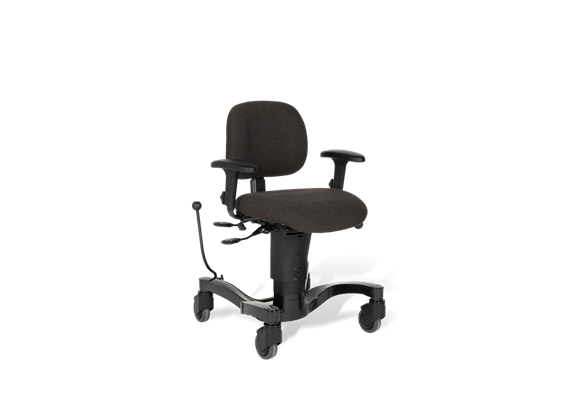 VELA Therapie-Stuhl Bezug Kunstleder grau, manuelle Höhenverstellung, max. 160 kg