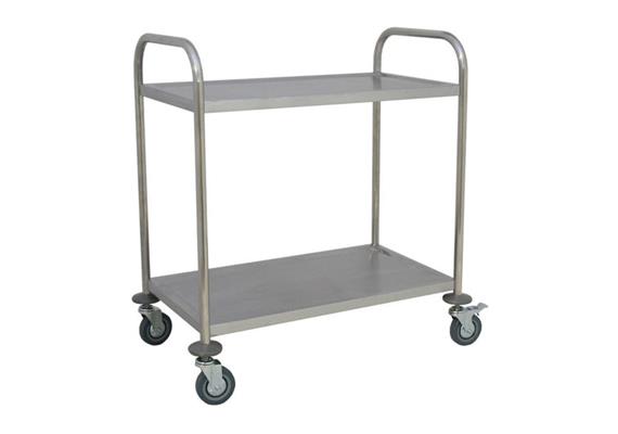 Vielzweckboy/Gastrowagen 81x46x85cm mit 2 Tablaren (Servierwagen mit zwei Etagen)