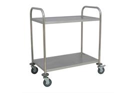 Vielzweckboy/Gastrowagen 81x46x85cm mit 2 Tablaren (Servierwagen mit zwei Etagen)